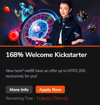 me88-Promotion-and-Bonuses-Incredible-168%-Welcome-Kickstarter